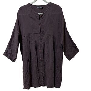 Gudrun Sjöden cotton linen blend long line tunic top size Medium lagonlook boho